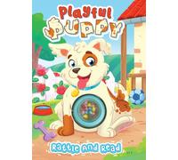 Playful Puppy - Libro de mesa sensorial interactivo para niños con sonajero giratorio