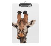 Playful Tan Giraffe - Portapapeles tamaño A4 para oficina, hogar, escuela, planificador de escritura duradero de gran capacidad con clip