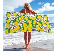 Playful - Toalla de playa de limón amarillo, de secado rápido, suave, sin arena, manta de playa de gran tamaño, perfecta para día festivo, piscina, gimnasio, viajes al aire última intervensión