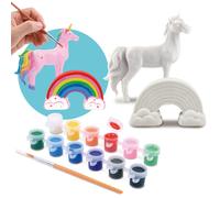 Playgo: Pintura de resina con arcoíris y unicornio mágico.