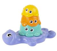 Playgro 123 Stack Me Seal, Vasos de Baño Apilables para Bebé - Juguete Sensorial con Animales Marinos y Foca Flotante - Motricidad y Juego con Agua
