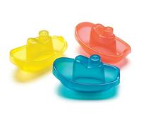 Playgro Barquitos Flotantes, 3 piezas, Sin BPA, Desde los 6 Meses, Bright Baby Boats, Azul/Rojo/Amarillo, 40146 (0183454)