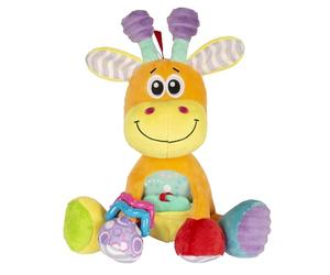 Playgro Jirafa de Peluche Multiactividades, Juguete de Actividades, Desde el Nacimiento, Sin BPA, Discovery Friend Giraffe, Naranja/Multicolor, 40155