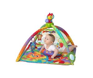Playgro Manta de juegos con arco de los Animales del bosque con Proyector de luz nocturna y Música, Desde 0 meses, Multicolor, 40207