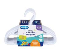 Playgro Pack de 10 Perchas para Bebé Blancas - Perchas Resistentes para Ropa de Bebé y Recién Nacido - Organización de Armario Infantil