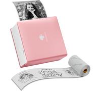 PlayGround® Mini Impresora M02 203dpi con Bluetooth y 1 Rollo de Etiquetas - Impresora Térmica Portátil para Smartphone - Ideal para Estudios, Notas, Imágenes, Fotos y Diarios