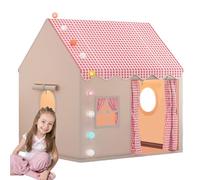 Playhouse Kids Indoor - Playhouse con luces de estrellas | Tienda de la casa de juego para niños | Princess Playhouse Indoor | Estera y ventanas sin deslizamiento | Red Game Secret Base | Carpas de ha