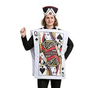 Playing Card Costume - Funny Split Shoulder Strap Outfit, Uniquely Shaped Attire, Unisex Las Vegas Tunic Fancy Dress Uniform | Blackjack Dealer Clothes for Stage Performance Theatre Event Show Club