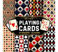 Playing Cards Scrapbook Paper: 10 Of Playing Cards Craft Papers 8.5" x 8.5" For Scrapbooking, Mixed Media, Origami, Wrapping Paper, Junk Journaling, Decoupage, DIY, Card Crafting, And More