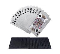 Playing Cards, Waterproof Black-Silver Foil Poker Cards, Plastic Decks of Cards with Box for Party, Magic and Game