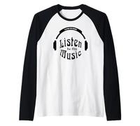 Playing for Change Escucha la música Logo Negro Camiseta Manga Raglan