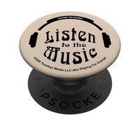 Playing for Change Escucha la música Logo Negro PopSockets PopGrip Adhesivo