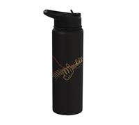 Playing Guitar Guitarist Music Life Funny Gift Stainless Steel Insulated Water Bottle