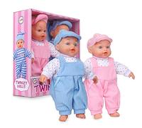 Playkidiz Gemelos De Muñeca De Bebé - Muñecas Twinzy para Niños - Muñecas Que Puedes Alimentar - Conjunto De Bebés Niños Y Niñas para Niños