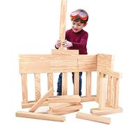 Playlearn Foam Wooden Beam Building Blocks - 24 Pieces - Block Set for Kids - Safe Non Toxic Eva Foam