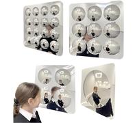 Playlearn Juego de 4 espejos sensoriales convexos de burbujas para pared, 51 x 51 cm, equipo sensorial para habitación, panel de espejo acrílico abovedado, panel de espejo abovedado para interiores