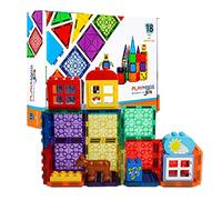 Playmags Azulejos magnéticos, Ladrillos de construcción magnéticos, Bloques magnéticos exclusivos, Desarrollo de Habilidades, A Partir de 3 años (Azulejos de Ladrillos Grandes)