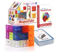 Playmags Bloques de construcción magnéticos, 3D Magna Magna Puzzle Cube, juego de 7 bloques de múltiples formas con 108 tarjetas de desafío, desarrollo de inteligencia y alivio del estrés Juguetes