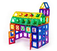 Playmags: Colección de tableros de construcción magnéticos Ochenta Piezas educativas EXCLUSIVAS Que se acoplan a presión. Kit: Cuarenta tableros de construcción magnéticos superresistentes.