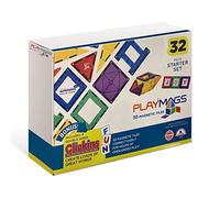 Playmags Juego de Azulejos de Colores de 32 Piezas, Azulejos de construcción magnéticos únicos galardonados, Creatividad y Juguetes educativos de construcción para niños, Aprobado por Stem