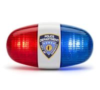 Playmags Luz de Bicicleta Policía para Niños con 4 Sonidos de Sirena y LED Rojo Azul Intermitente - Luz de Seguridad Fácil de Instalar - Juguete Resistente al Agua 3+ (Pilas No Incluidas)