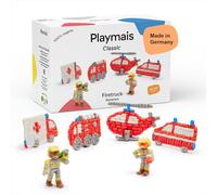 Playmais Classic Firetruck | 800 Playmais Teile | Bastelset | natürliches Spielzeug | Schwämmchen, Bastelmesser, 4 Motiv-Vorlagen