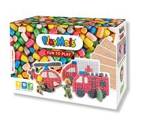 PlayMais Fun To Play Firetruck - Juego de manualidades para niños a partir de 3 años, juguete de habilidades motoras con más de 500 unidades, 4 plantillas e instrucciones (idioma español no