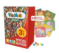 PlayMais Little 3 en 1 para niños a partir de 3 años, juguete de motricidad con 5.000 PlayMais y plantillas de manualidades