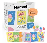 Playmais Mosaic Affirmation Cards| 2300 Playmais Teile | Bastelset | natürliches Spielzeug | Schwämmchen, 6 Motiv-Vorlagen
