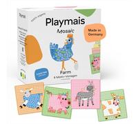 Playmais Mosaic Farm | 2300 Teile | Bastelset | natürliches Spielzeug | Schwämmchen, 6 Motiv-Vorlagen