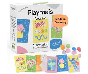 Playmais Mosaic Princess | 2300 piezas | Kit de manualidades | Juguete natural | Incluye esponja, 6 plantillas de diseño | vegano, responsable y seguro para niños y medio ambiente | a partir de 3 años