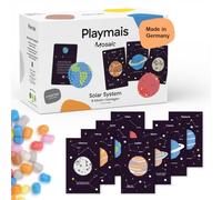 Playmais Mosaic Solar System | 5000 piezas Playmais | Kit de manualidades | vegano y seguro para niños a partir de 3 años | esponjas, 8 plantillas de diseño