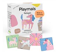 Playmais Mosaic Unicorn | 2300 Teile | Bastelset | natürliches Spielzeug | Schwämmchen, 6 Motiv-Vorlagen