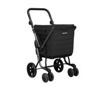Playmarket We Go Premium. Carro de la Compra Ligero y Plegable. Textil Impermeable sostenible. Manillar Regulable y Ruedas traseras giratorias. Capacidad 55L (Black Pepper D4)