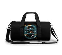 Playmat Car Track - Divertida bolsa de gimnasio grande novedosa y ligera bolsa de viaje, Estilo:, 17.7in/9in/9in