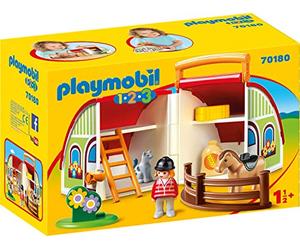 PLAYMOBIL 1,2,3 70180 Mi Primera Granja Maletín, a partir de 18 Meses