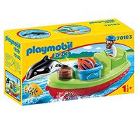 PLAYMOBIL 1,2,3, 70183 Pescador con bote, Para niños de 1,5 a 4 años