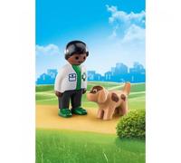 Playmobil 1,2,3 70407 veterinario con perro, de 1,5 a 4 años