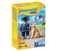 PLAYMOBIL 1,2,3 70408 Policía con Perro, De 1,5 a 4 años