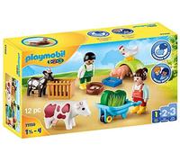 PLAYMOBIL 1,2,3 71158 Granja con Simpáticos Animales de Granja y Figuras, Juguetes Educativos y de Motricidad para Niños Pequeños, Primeros Juguetes para Niños de 1,5 a 4 Años
