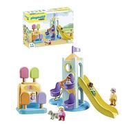 PLAYMOBIL 1.2.3 71326 Parque Infantil Aventura con Cabina de Helados para Que los más pequeños descubran Las Funciones básicas, Juguete para niños a Partir de 12 Meses