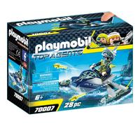 Playmobil 70007 Equipo Shark Rocket Rafter Top Agents Barco Flotante Juguete