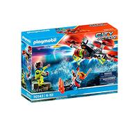PLAYMOBIL 70143 City Action City Action, Rescate Marítimo, Buzo con Dron de Rescate, Juguete para niños a Partir de 4 años, Multicolor