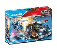 PLAYMOBIL 70575 City Action Helicóptero de Policía, persecución del vehículo huido, para niños de 4 a 10 años, Multicolor
