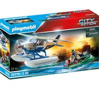 PLAYMOBIL City Action 70779 Policía Hidroavión, persecución de contrabandista, Flotante, Juguetes para niños a Partir de de 5 años