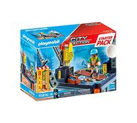 PLAYMOBIL 70816 City Action Starter Pack Construcción con grúa, Juguete para niños a Partir de 4 años