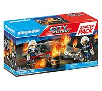 PLAYMOBIL 70907 City Action Starter Pack Simulacro de Incendio, Juguetes para niños a Partir de 4 años, Multicolor