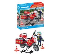 Playmobil 71466 Action Heroes: Motorcycle & Oil Spill Incident, with a radio and