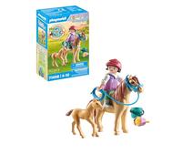 PLAYMOBIL 71498 Horses of Waterfall Niña con Poni y Potro, a Partir de 4 años