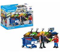 Playmobil 72018 Le Primeur Carrefour - Tienda de frutas y verduras - 2 figuras de mercado, mercado y accesorios - Juguete infantil a partir de 3 años - Colección exclusiva Carrefour
